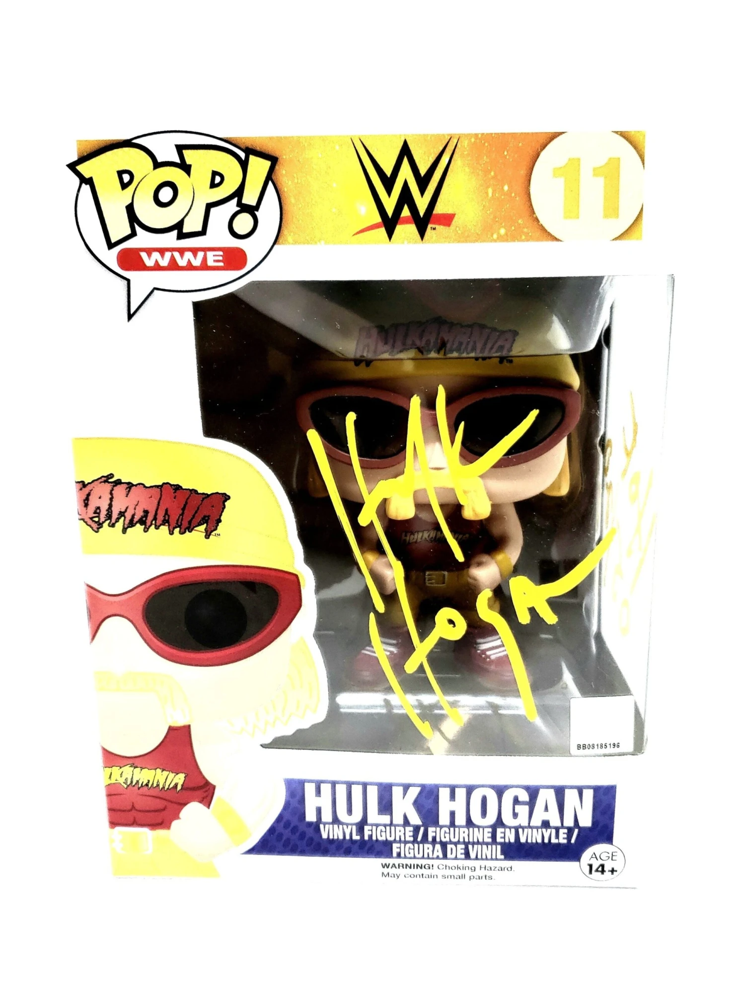 Hogan's Beach Shop Hulk Hogan Signed Funko Pop! WWE Action Figure Hulkamania! YELLOW