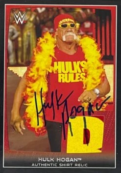 Hogan's Beach Shop Topps WWE Shirt Relic Hulk Hogan Autographed Card