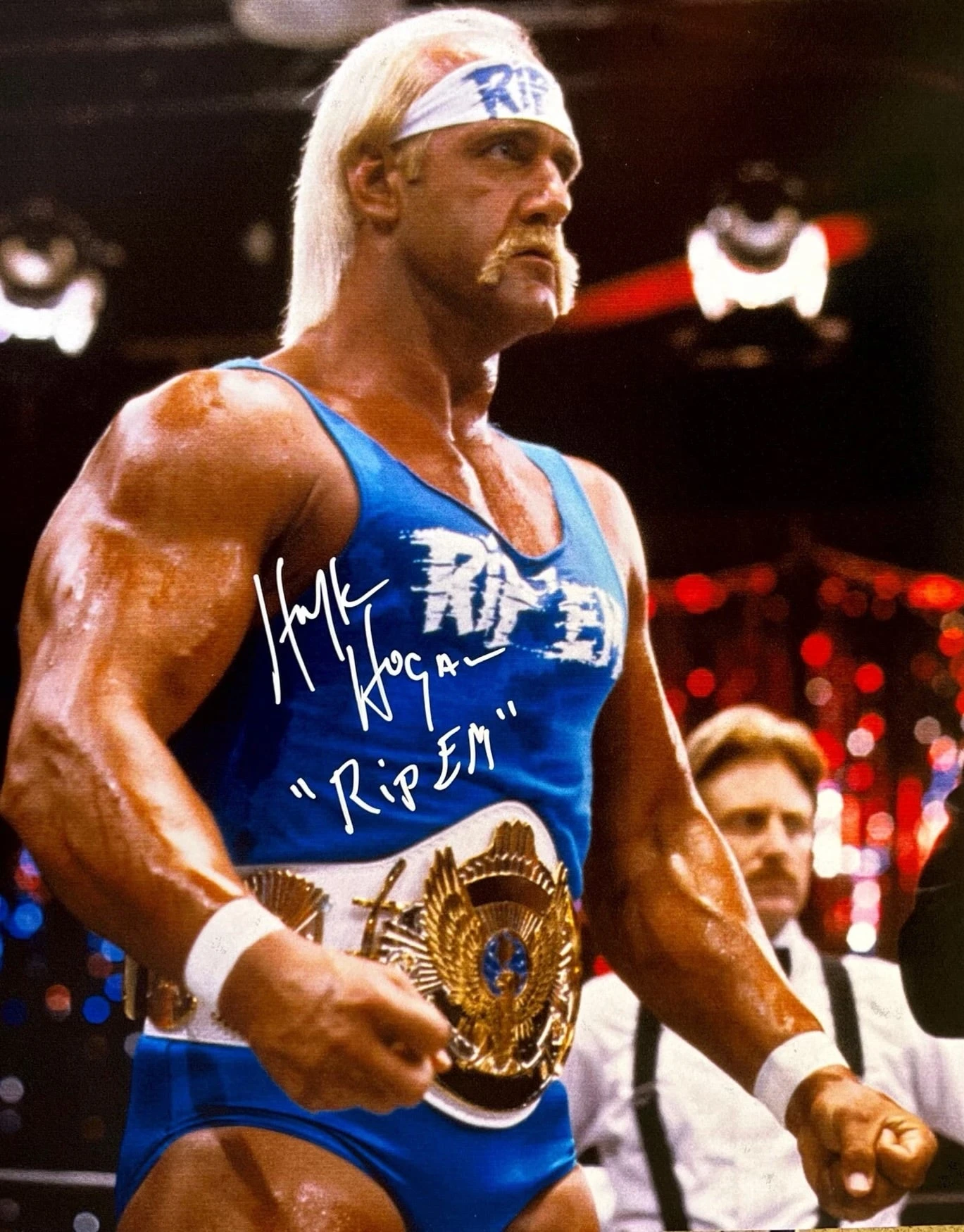 Hulk Hogan No Holds Bar "Rip em" Poster Autographed Hogan's Beach Shop Hulk Hogan No Holds Bar "Rip Em" Poster Autographed -Best Souvenir Shop IMG 2720 1
