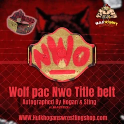 Hogan's Beach Shop Wolfpac Nwo Title Belt Autographed By Sting & Hogan -Best Souvenir Shop NWOTitlebelt 1