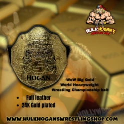 Hogan's Beach Shop 24k Gold Plated WcW Heavyweight Championship Wrestling Belt Autographed -Best Souvenir Shop WWW.HULKHOGANSWRESTLINGSHOP.COM 1