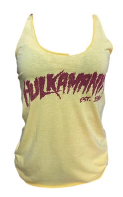Hogan's Beach Shop Yellow Vintage Hulkamania Womens Tank